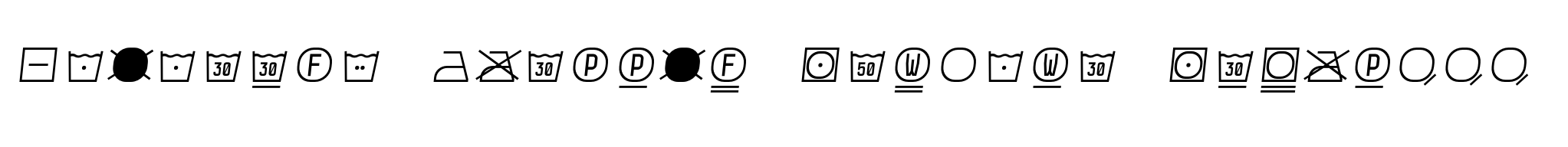 Monostep Washing Symbols Straight Thin Italic image